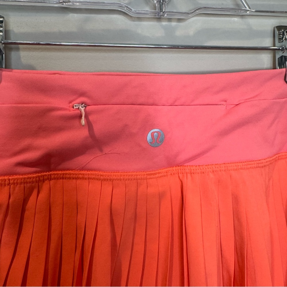 Lululemon Pleat to Street Tennis Skirt/Skort Grapefruit Size 8 - Picture 5 of 8